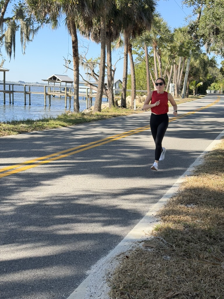 Runner on South Tropical Trail along the Indian River in Merritt Island FL
