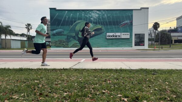 Running Zone group run through downtown Melbourne Florida